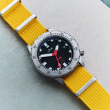 Premium Ribbed Fabric Watch Strap - Lemon Yellow