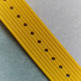 Premium Ribbed Fabric Watch Strap - Lemon Yellow