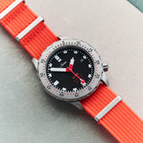 Premium Ribbed Fabric Watch Strap - Tangerine