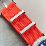 Premium Ribbed Fabric Watch Strap - Tangerine