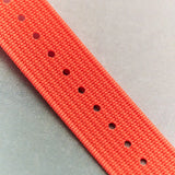 Premium Ribbed Fabric Watch Strap - Tangerine
