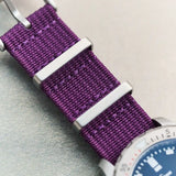 Premium Ribbed Fabric Watch Strap - Purple