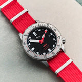 Premium Ribbed Fabric Watch Strap - Rage Red
