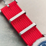 Premium Ribbed Fabric Watch Strap - Rage Red