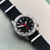 Premium Ribbed Fabric Watch Strap - Black