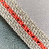 Premium Ribbed Fabric Watch Strap - Cream & Orange