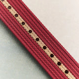 Premium Ribbed Fabric Watch Strap - Burgundy & Khaki