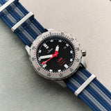 Premium Ribbed Fabric Watch Strap - Navy & Blue Bond