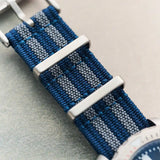 Premium Ribbed Fabric Watch Strap - Navy & Blue Bond