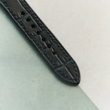 Embossed Crocodile Watch Strap - Black - RTW - The Strap Tailor