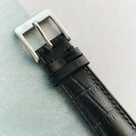 Embossed Crocodile Watch Strap - Black - RTW - The Strap Tailor