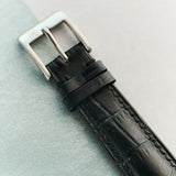 Embossed Crocodile Watch Strap - Black - RTW - The Strap Tailor
