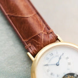 Ostrich Shin Watch Strap Minimal Stitch - Cognac - RTW