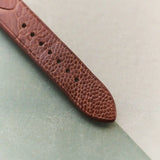 Ostrich Shin Watch Strap Minimal Stitch - Cognac - RTW