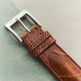 Ostrich Shin Watch Strap Minimal Stitch - Cognac - RTW