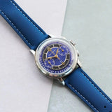 Stitched AquaFlex Rubber Deployant Strap - Blue