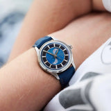 Stitched AquaFlex Rubber Deployant Strap - Blue