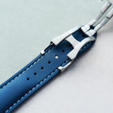 Stitched AquaFlex Rubber Deployant Strap - Blue