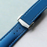 Stitched AquaFlex Rubber Deployant Strap - Blue