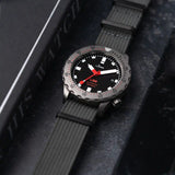 Premium Ribbed Fabric Watch Strap - Graphite Grey PVD