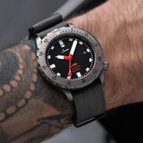 Premium Ribbed Fabric Watch Strap - Graphite Grey PVD