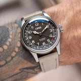Embossed Crocodile Watch Strap - Light Grey