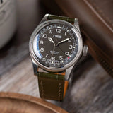 Embossed Crocodile Watch Strap - Olive Green