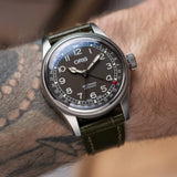 Embossed Crocodile Watch Strap - Olive Green