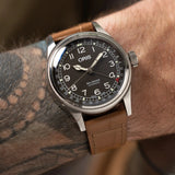 Embossed Crocodile Watch Strap - Taupe
