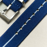 FieldFlex - Two Piece Nylon Strap, Navy & White - The Strap Tailor