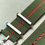 FieldFlex - Two Piece Nylon Strap, Olive & Red - The Strap Tailor