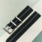 FieldFlex - Two Piece Nylon Strap, Black & Grey - The Strap Tailor
