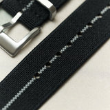FieldFlex - Two Piece Nylon Strap, Black & Grey - The Strap Tailor