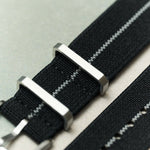 FieldFlex - Two Piece Nylon Strap, Black & Grey - The Strap Tailor