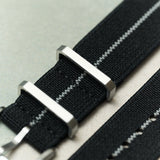 FieldFlex - Two Piece Nylon Strap, Black & Grey - The Strap Tailor