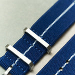 FieldFlex - Two Piece Nylon Strap, Navy & White - The Strap Tailor
