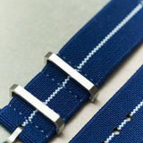 FieldFlex - Two Piece Nylon Strap, Navy & White - The Strap Tailor