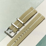 FieldFlex - Two Piece Nylon Strap, Sand & White - The Strap Tailor