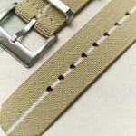FieldFlex - Two Piece Nylon Strap, Sand & White - The Strap Tailor