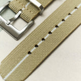 FieldFlex - Two Piece Nylon Strap, Sand & White - The Strap Tailor