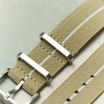 FieldFlex - Two Piece Nylon Strap, Sand & White - The Strap Tailor