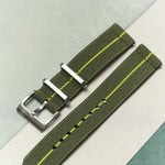 FieldFlex - Two Piece Nylon Strap, Olive & Yellow - The Strap Tailor