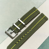 FieldFlex - Two Piece Nylon Strap, Olive & Yellow - The Strap Tailor