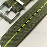 FieldFlex - Two Piece Nylon Strap, Olive & Yellow - The Strap Tailor