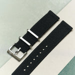 FieldFlex - Two Piece Nylon Strap, Black - The Strap Tailor