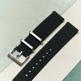FieldFlex - Two Piece Nylon Strap, Black - The Strap Tailor