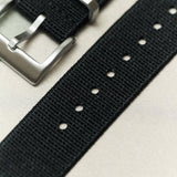FieldFlex - Two Piece Nylon Strap, Black - The Strap Tailor