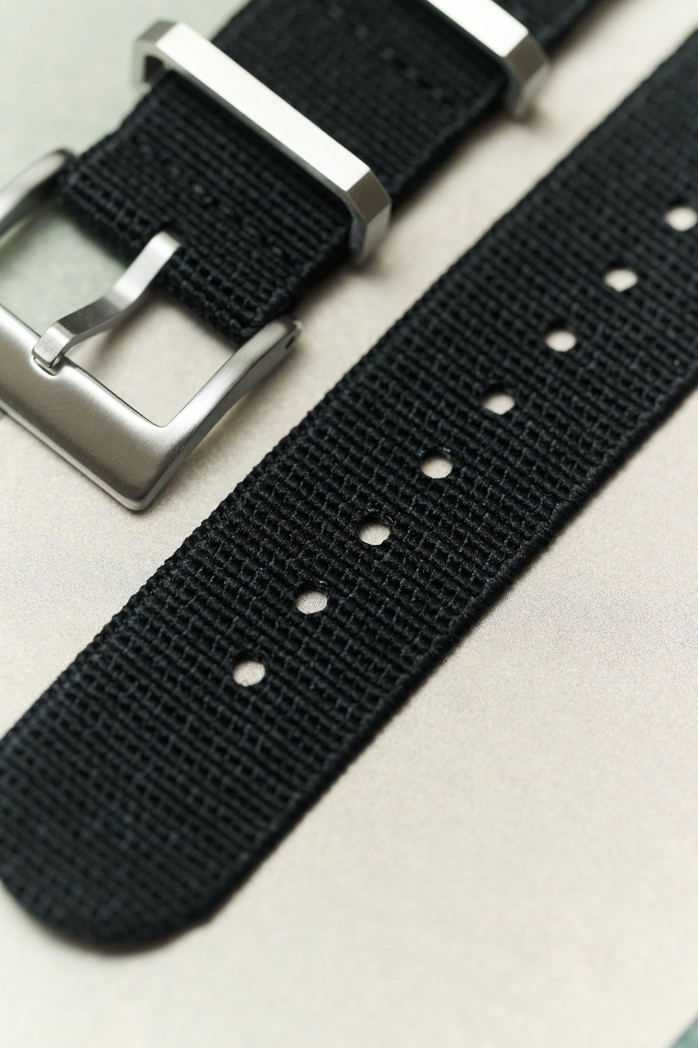FieldFlex - Two Piece Nylon Strap, Black - The Strap Tailor