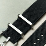 FieldFlex - Two Piece Nylon Strap, Black - The Strap Tailor