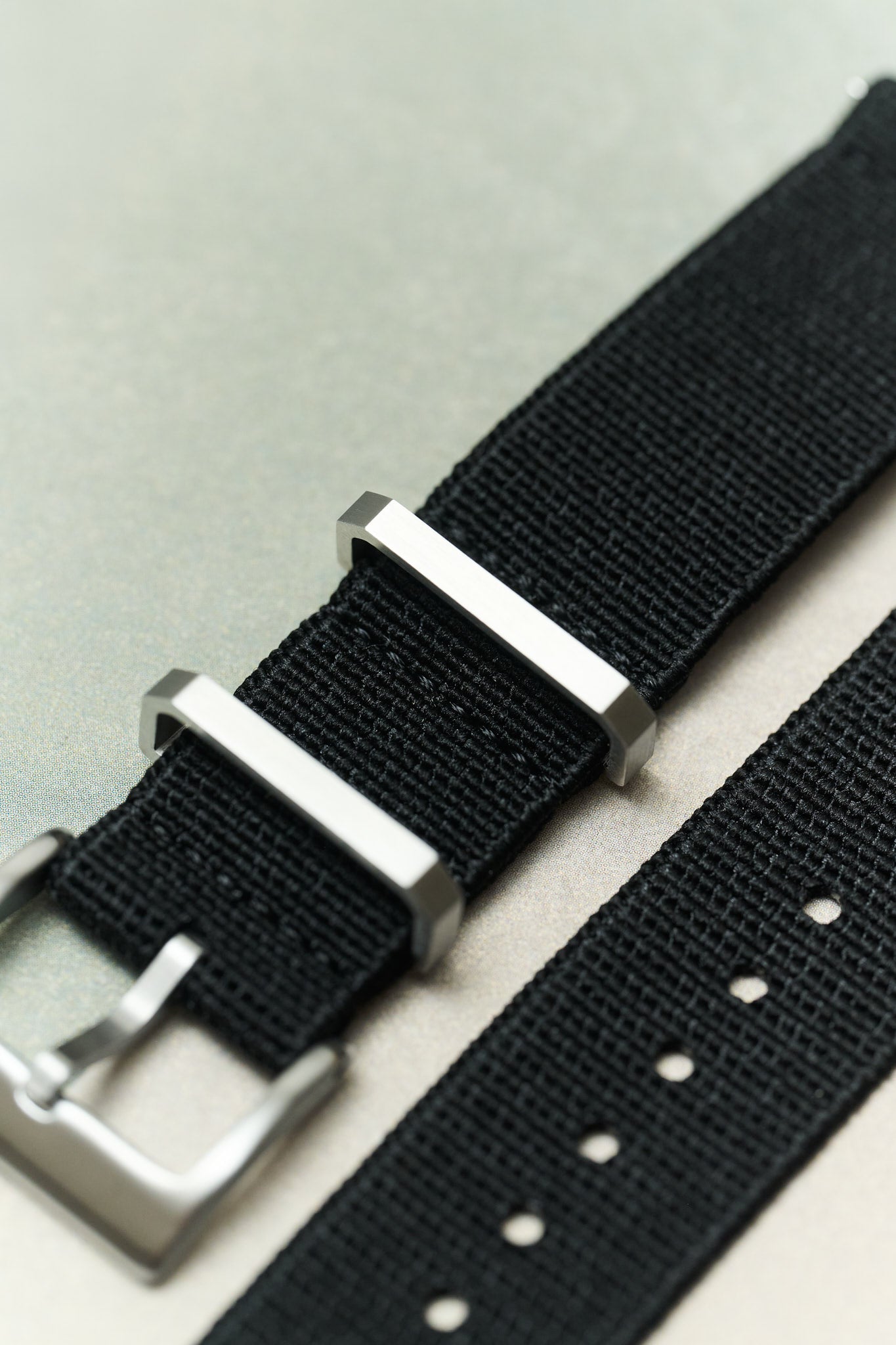 FieldFlex - Two Piece Nylon Strap, Black - The Strap Tailor